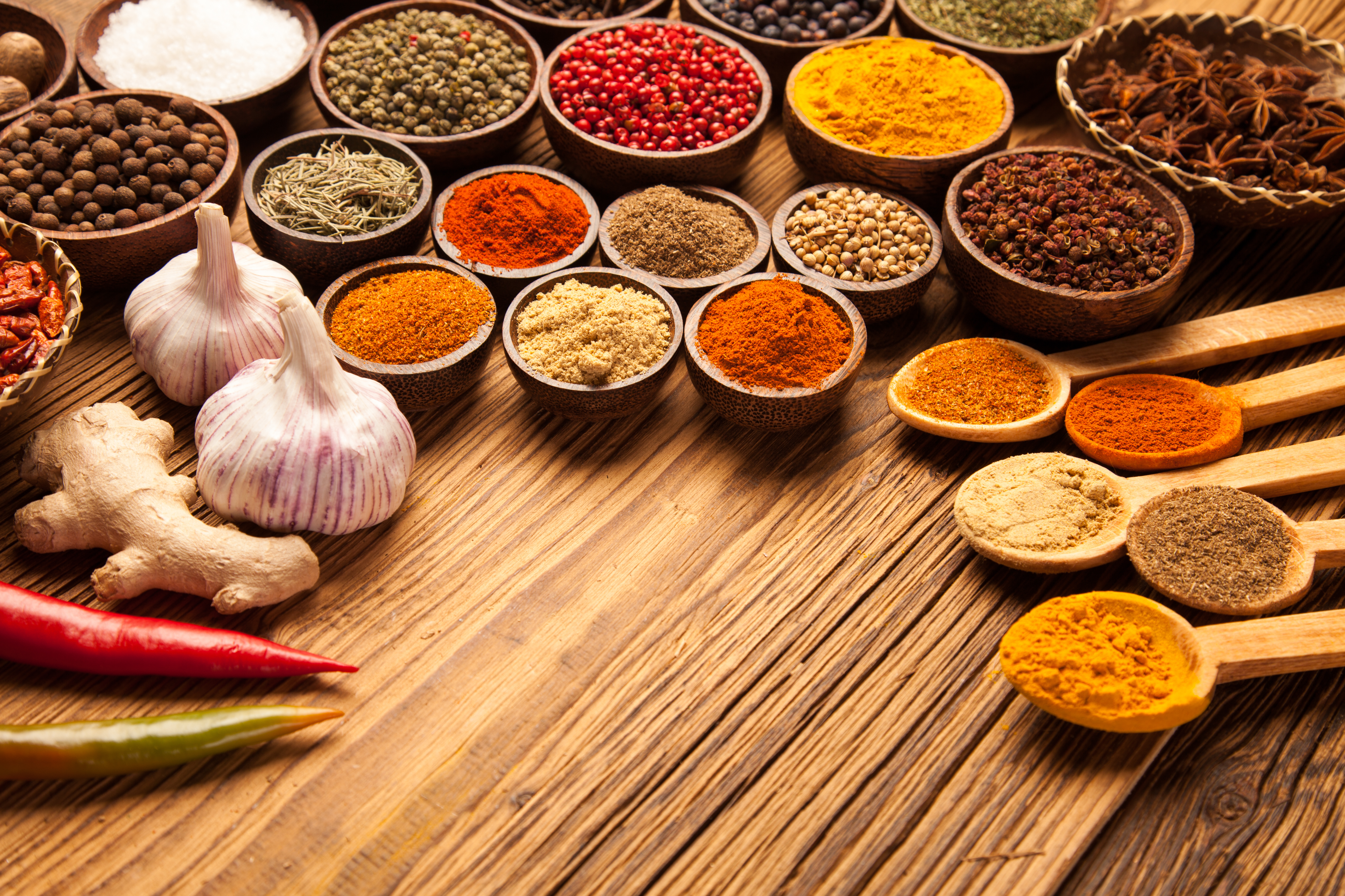 an array of Indian spices