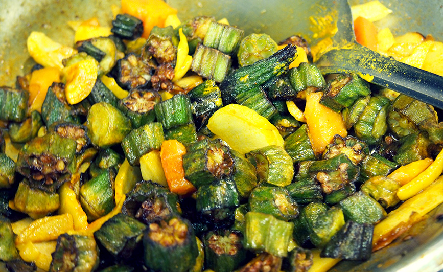 bhindi (okra) curry dish