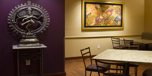 a standard Indian restaurant interior