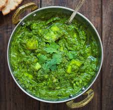 bright green spinach curry