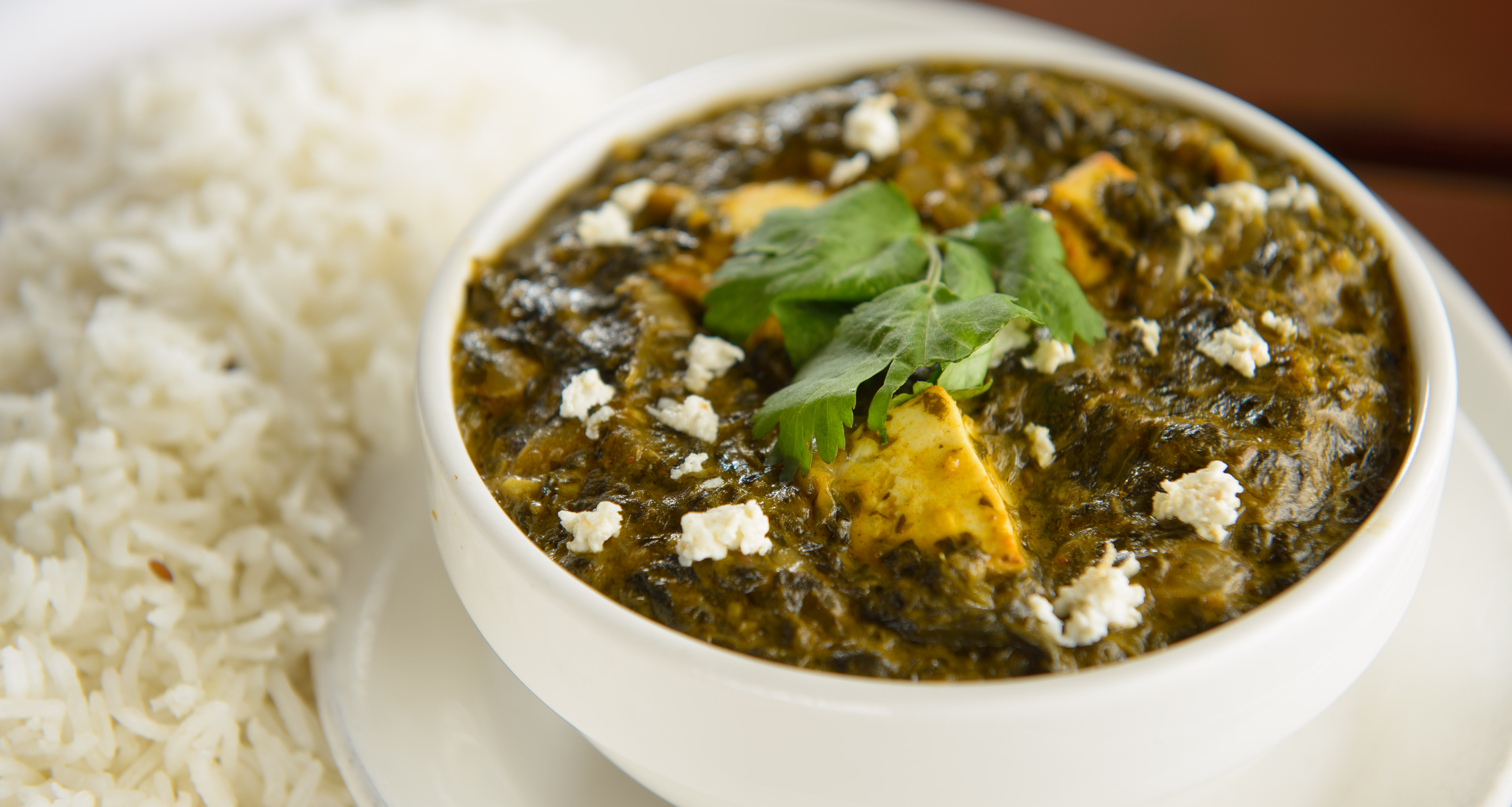 standard spinach and homemade cheese curry